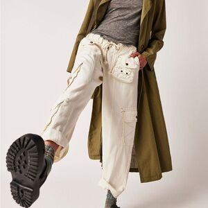 Free People We The Free Tahiti Cargo Pants Tofu White